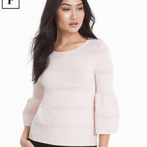 White House Black Market Light Pink Bell Sleeve Sweater size XSP (petite size)